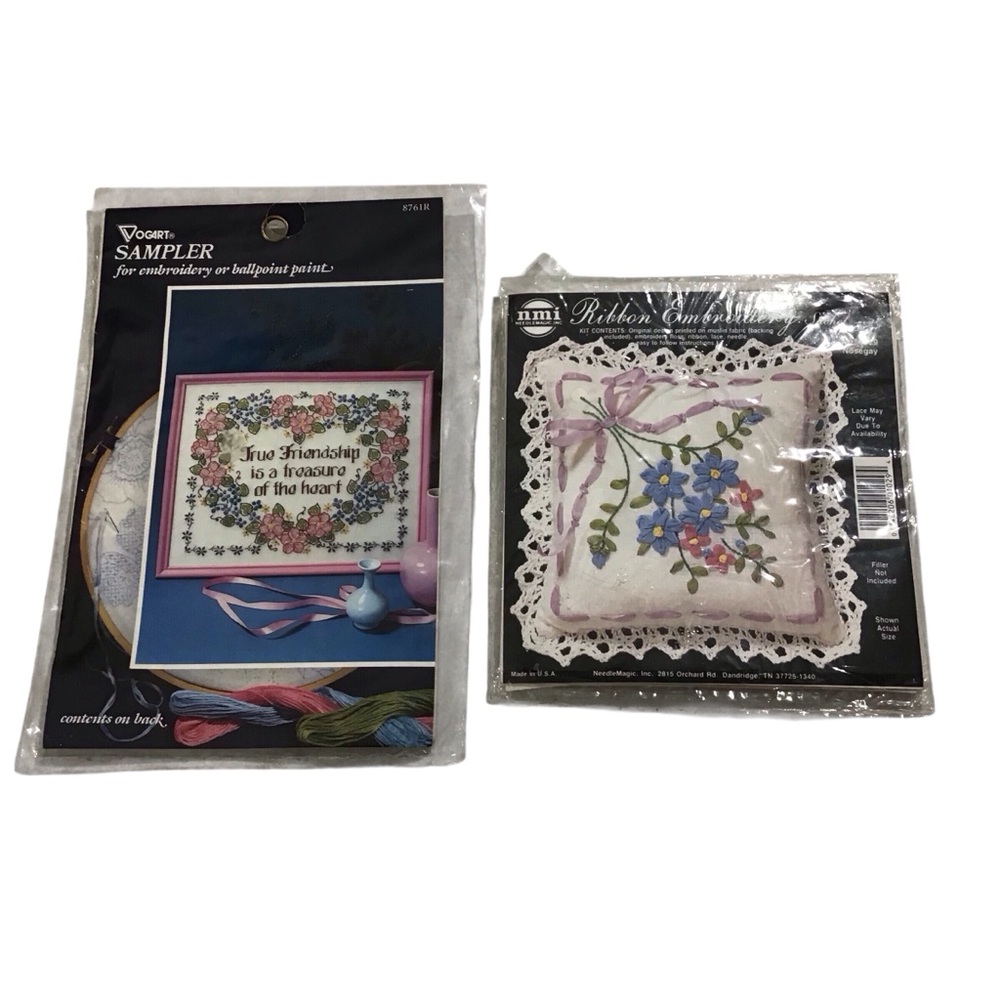 Vogart Embroidery Ballpoint Paint nmi  Ribbon Sachet Floral Pattern Flowers